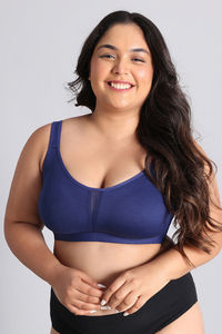 Zivame True Curv Single Layered Non Wired Full Coverage Minimiser Bra - Blue Depth — thumbnail 2